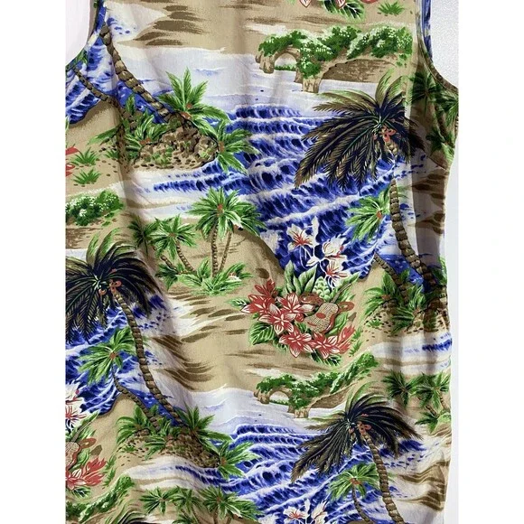 Talbots Dress L-XL? Beachy Tropical Hawaiian Vacation Office Brunch Resort - Picture 3 of 13